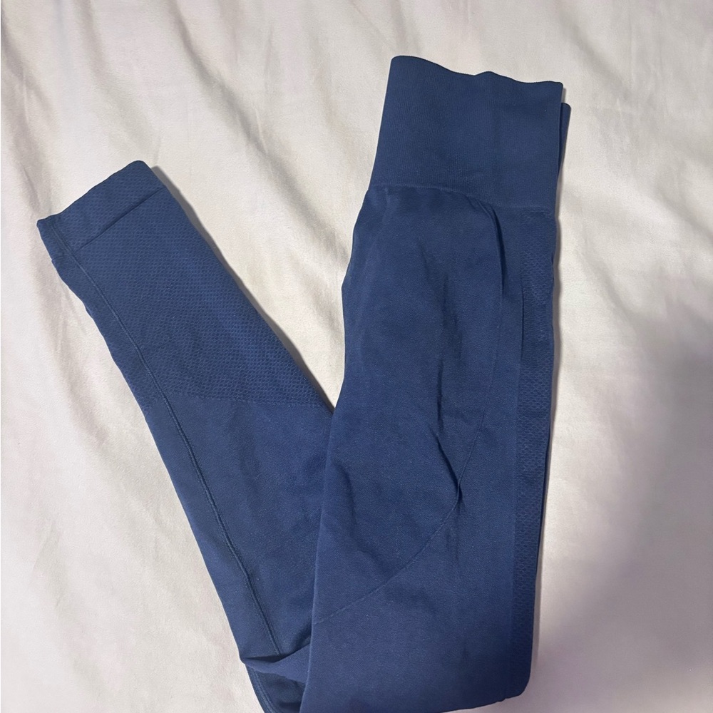 Blue High-Waisted Leggings